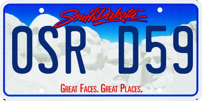SD license plate 0SRD59