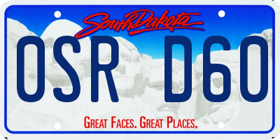SD license plate 0SRD60