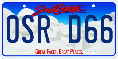 SD license plate 0SRD66