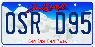 SD license plate 0SRD95