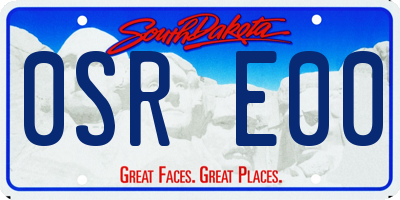 SD license plate 0SRE00