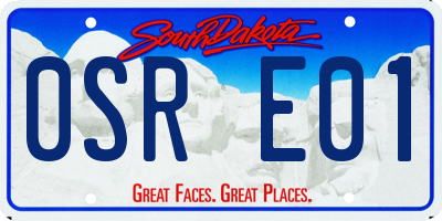 SD license plate 0SRE01