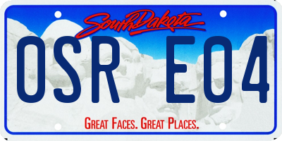 SD license plate 0SRE04