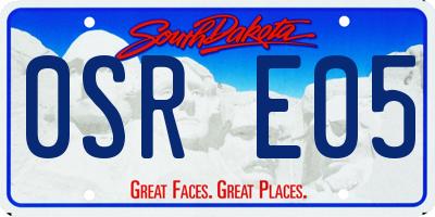 SD license plate 0SRE05