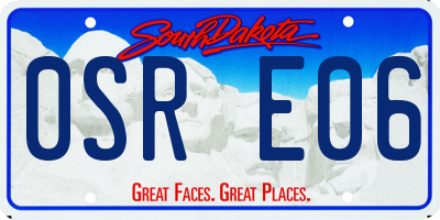 SD license plate 0SRE06