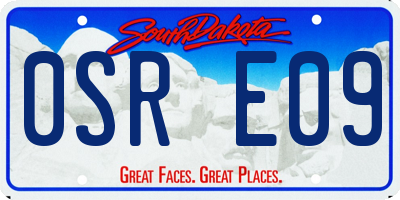 SD license plate 0SRE09