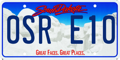 SD license plate 0SRE10