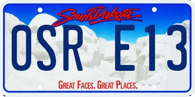 SD license plate 0SRE13