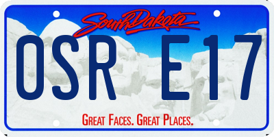 SD license plate 0SRE17