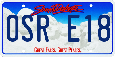 SD license plate 0SRE18