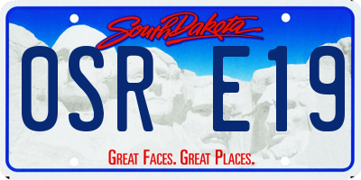 SD license plate 0SRE19