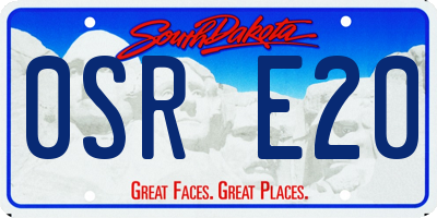 SD license plate 0SRE20