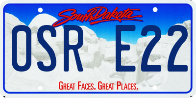 SD license plate 0SRE22