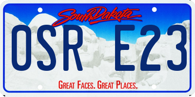 SD license plate 0SRE23