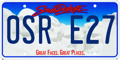 SD license plate 0SRE27