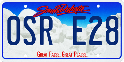 SD license plate 0SRE28