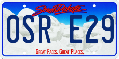 SD license plate 0SRE29