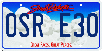 SD license plate 0SRE30