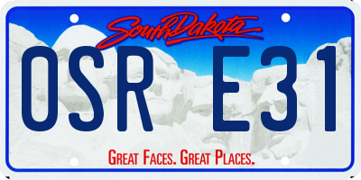 SD license plate 0SRE31