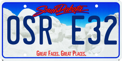 SD license plate 0SRE32