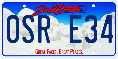 SD license plate 0SRE34