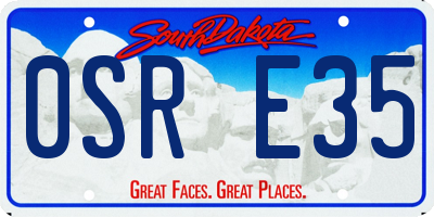 SD license plate 0SRE35