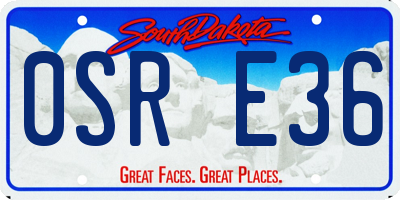 SD license plate 0SRE36