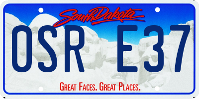 SD license plate 0SRE37