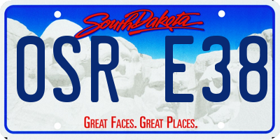SD license plate 0SRE38