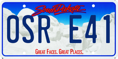 SD license plate 0SRE41