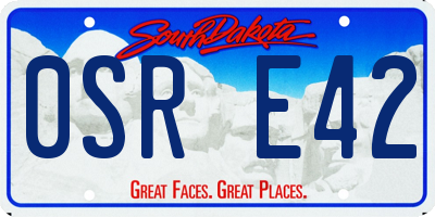 SD license plate 0SRE42