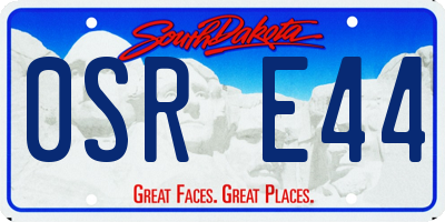SD license plate 0SRE44