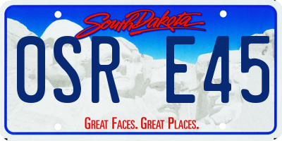 SD license plate 0SRE45