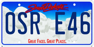 SD license plate 0SRE46