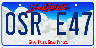 SD license plate 0SRE47