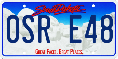SD license plate 0SRE48