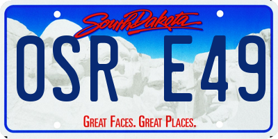 SD license plate 0SRE49