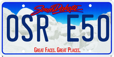 SD license plate 0SRE50