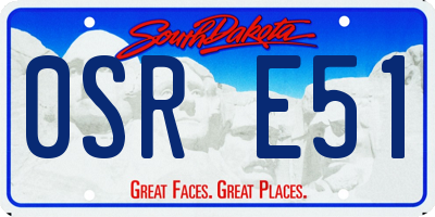 SD license plate 0SRE51