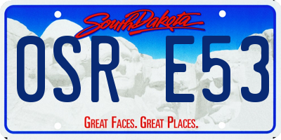 SD license plate 0SRE53
