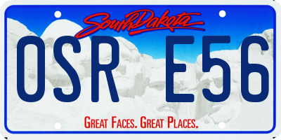 SD license plate 0SRE56