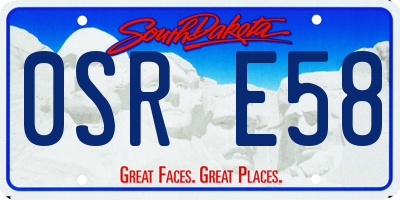 SD license plate 0SRE58