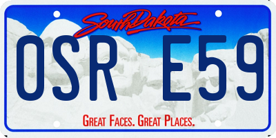 SD license plate 0SRE59
