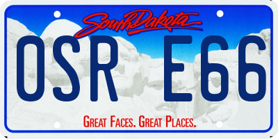 SD license plate 0SRE66