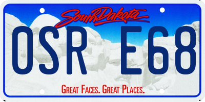 SD license plate 0SRE68