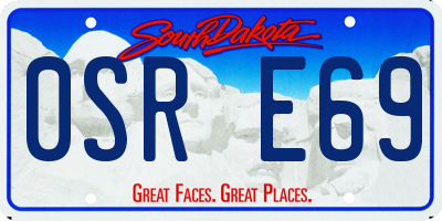 SD license plate 0SRE69