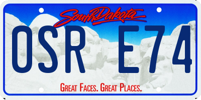 SD license plate 0SRE74