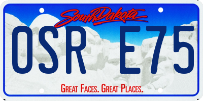 SD license plate 0SRE75