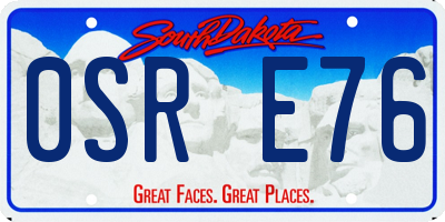 SD license plate 0SRE76