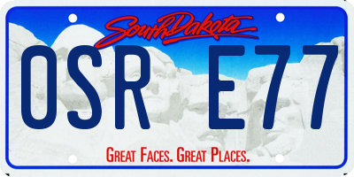 SD license plate 0SRE77